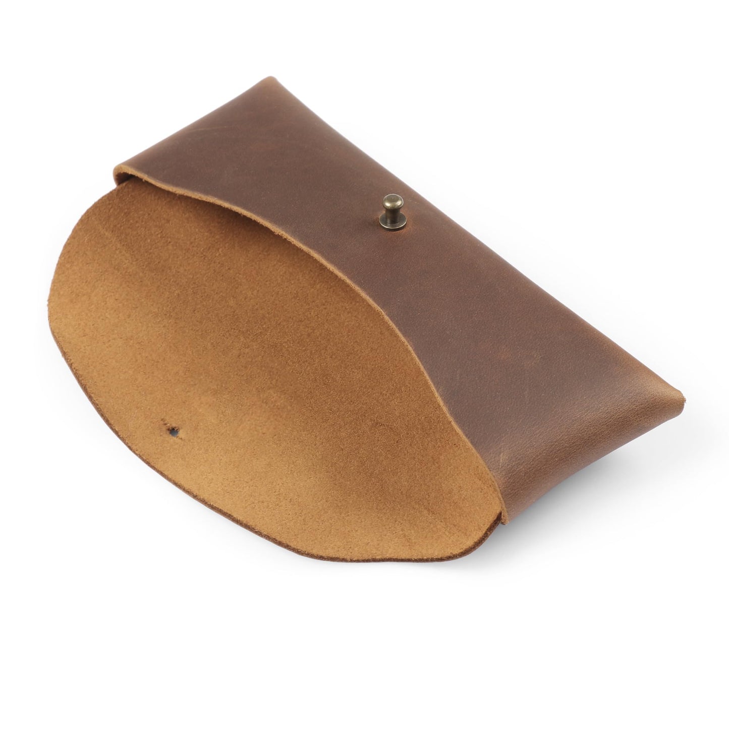 Londo Genuine Leather Retro Pen and Pencil Case - Metal Snap Fastener, Pencil Pouch Stationery Bag