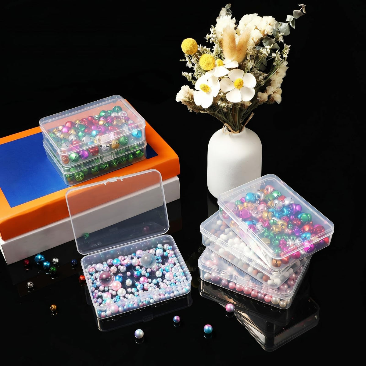 Jetec 30 Pieces Small Clear Plastic Storage Box, 2.5 x 1.7 x 0.8 Inch