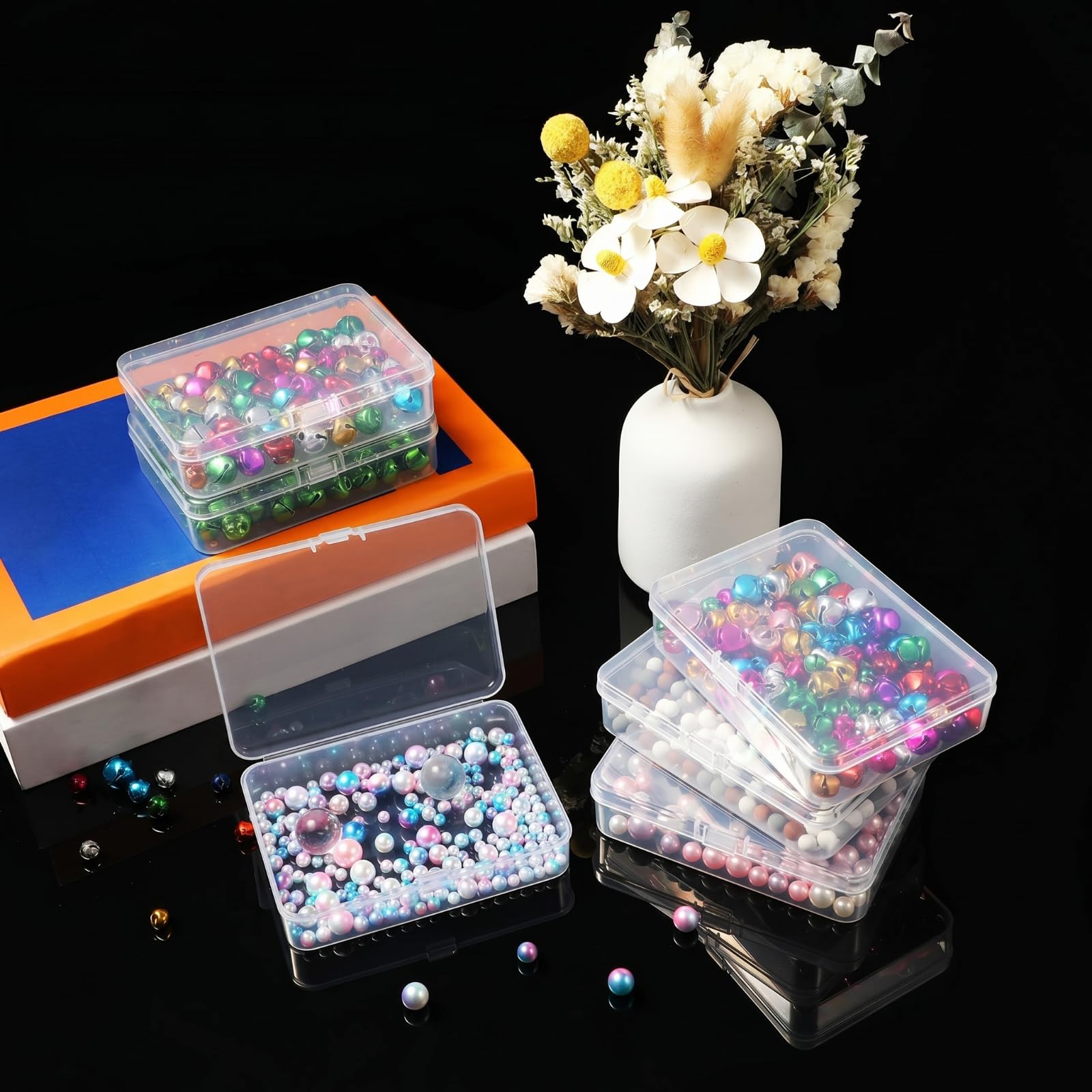 Jetec 30 Pieces Small Clear Plastic Storage Box, 2.5 x 1.7 x 0.8 Inch