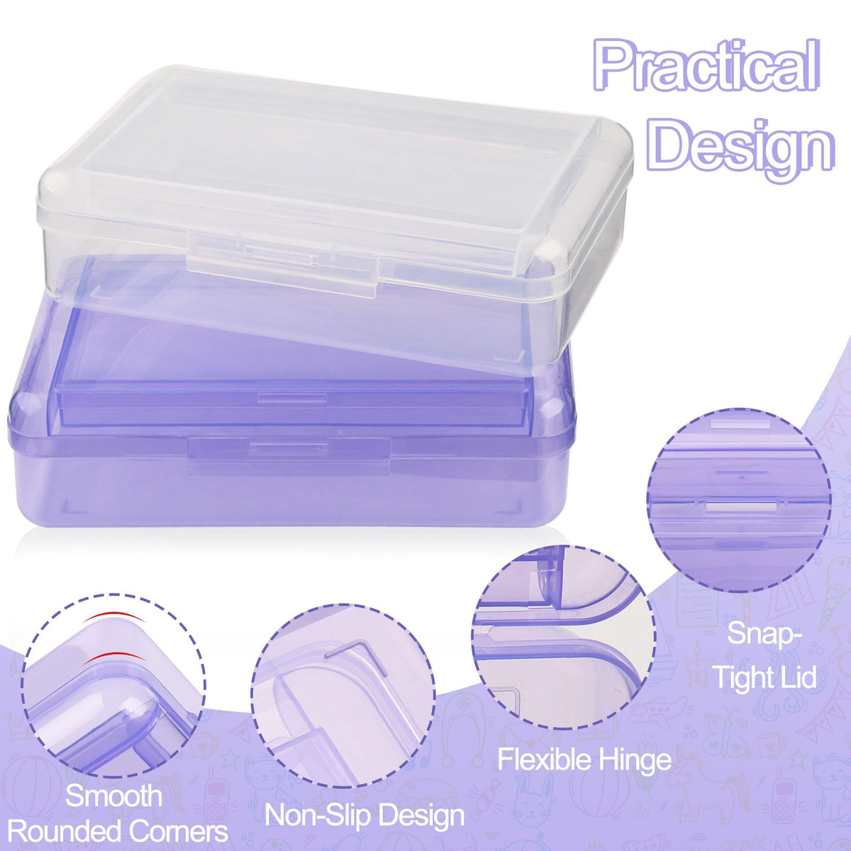 Meiikun Pencil Box, Large Capacity Pencil Boxes 2 Compartments, Hard Pencil Case with Snap-tight