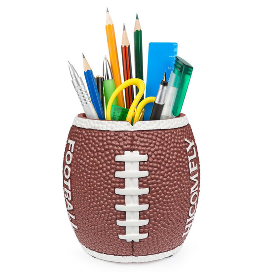 Football Pen Holder for Desk Funny Offices Decor Gifts for Boys Teacher