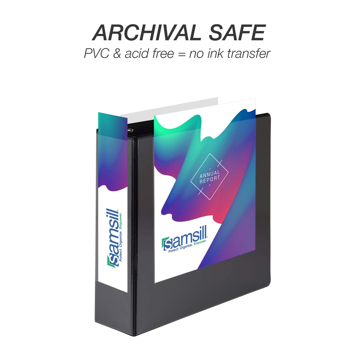 Samsill Durable 3 inch 3 Ring Binder, D Ring Binder, 100% Recycled Chipboard, Black, 4 Pack