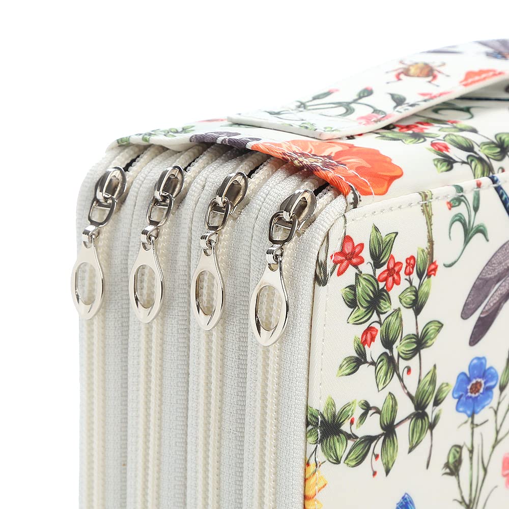 Lbxgap 200 Slots Colored Pencil Case Organizer 4-Layer Zipper Bag