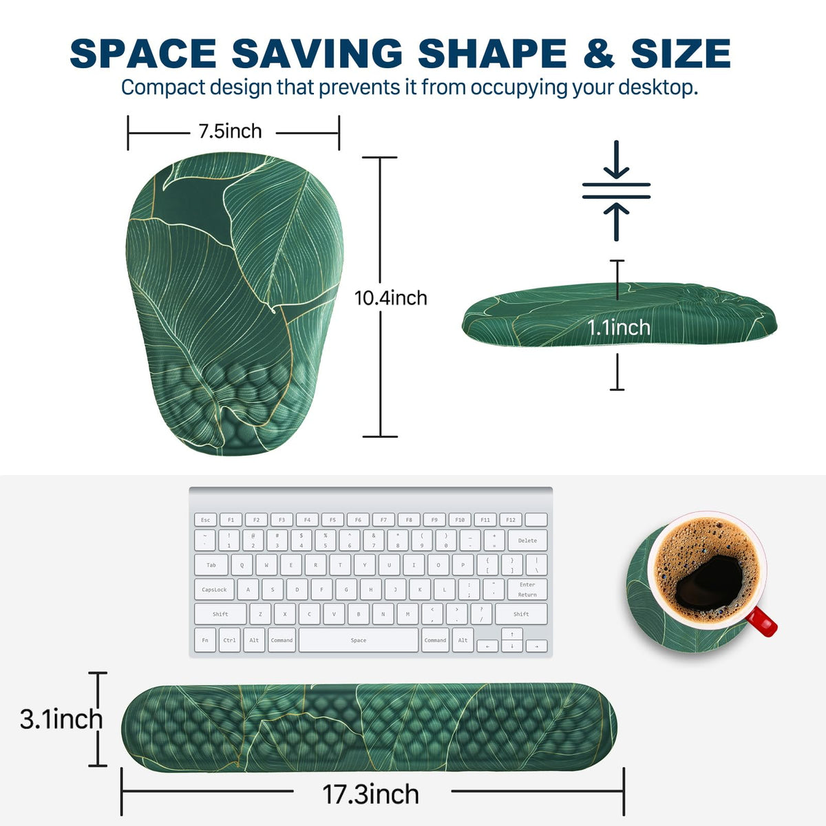 Hasinart Ergonomic Mouse Pad and Keyboard Wrist Rest with Massage Design, Space-Saving Mouse Pad
