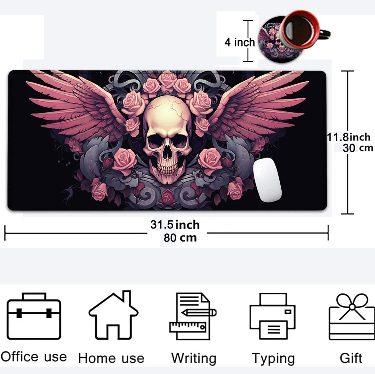 Large Mouse Pad, 31.5 x 11.8in Extended Gaming Mouse Pad with Stitched Edges, XXL Mousepad