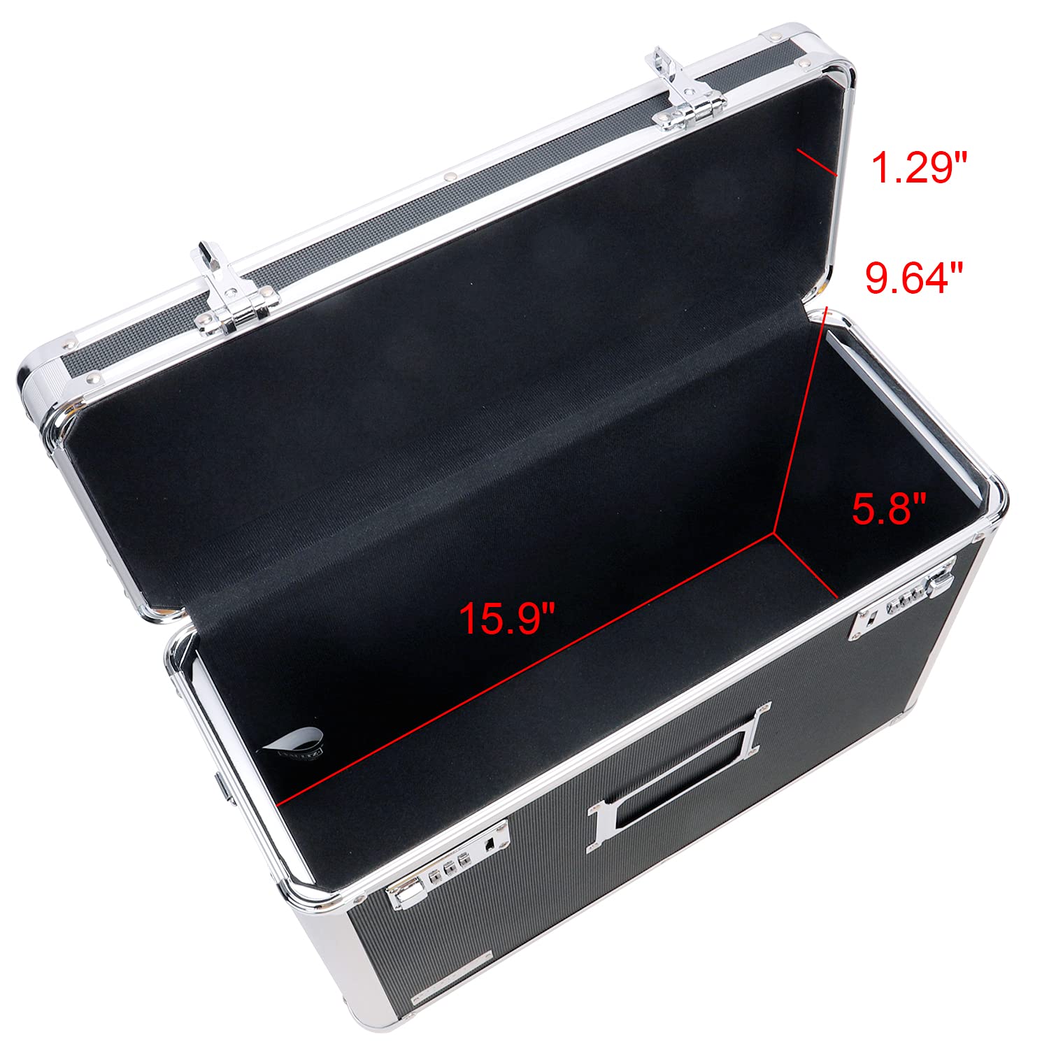 Vaultz Locking File Organizer Box with Combination Lock, 14" x 7.25" x 12", Black