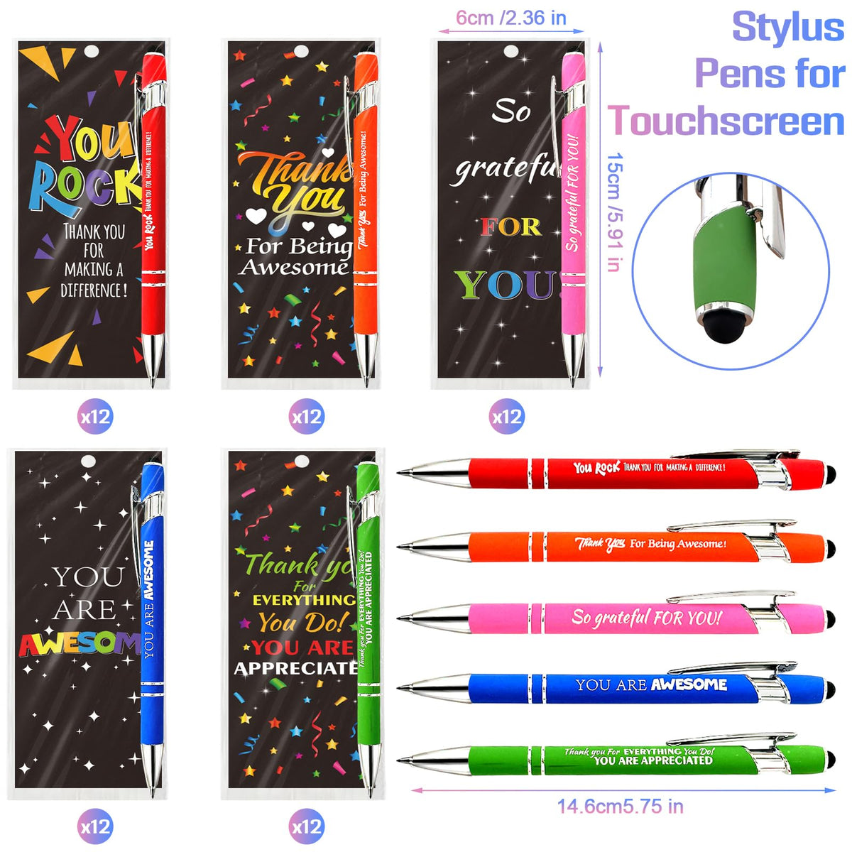 Aartner 60 Sets Employee Appreciation Gifts Pens Bulk Team Teacher Staff Thank You Gifts with