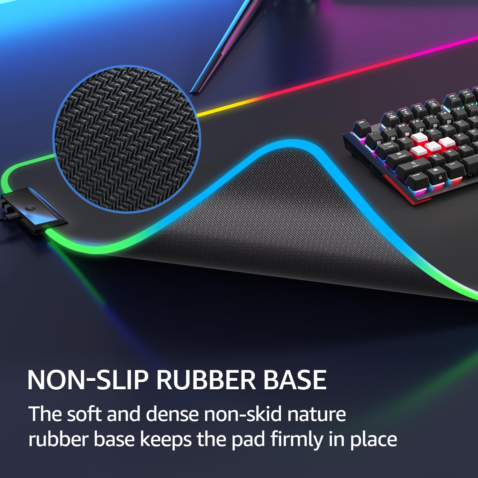 KTRIO RGB Large Gaming Mouse Pad, 31.5 x 15.7 in, RGB Black, XXL