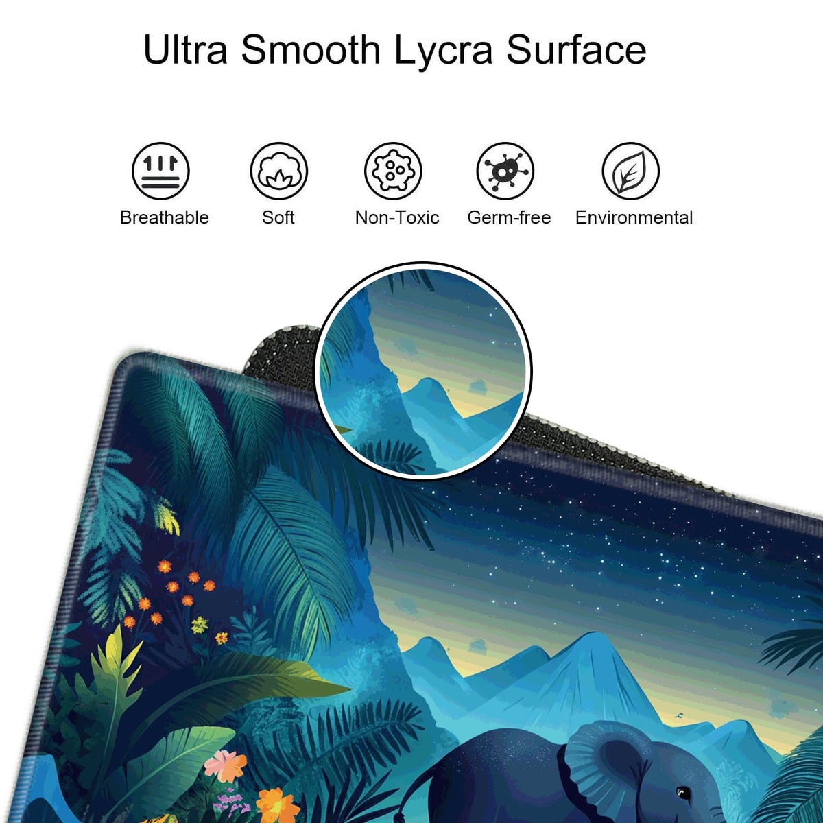Gaming Mouse Pad Large Mousepad Elephant Desk Mat XXL Big Desk Pad Rubber Base Computer Pad with