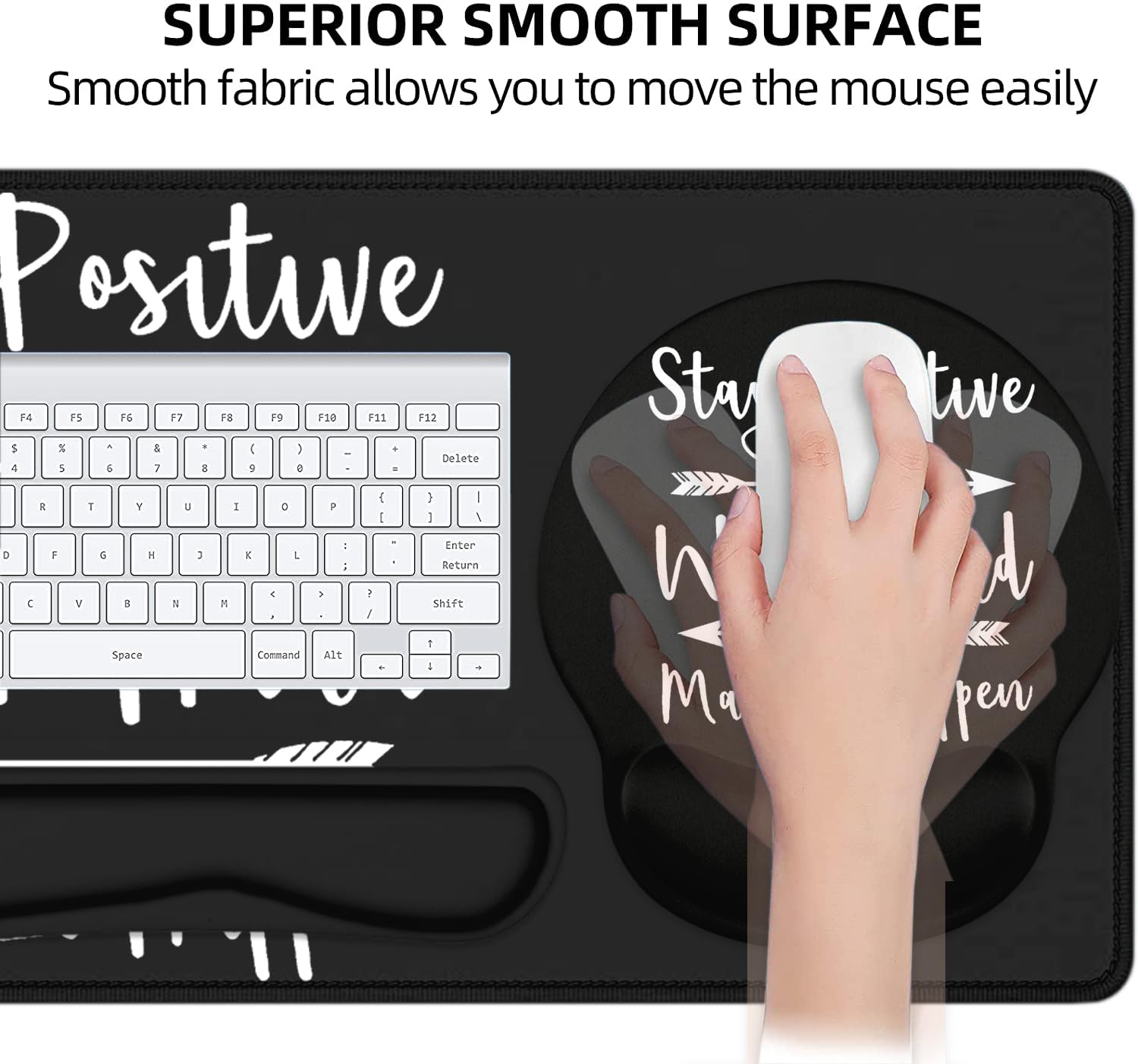 Large Desk Mat, Mouse Pad with Wrist Support, Keyboard Wrist Rest Set