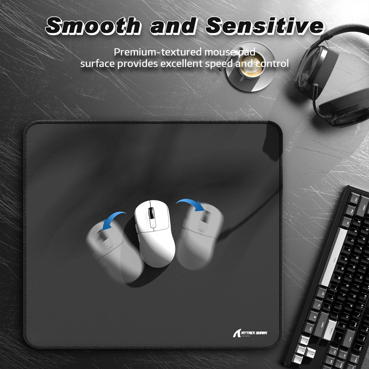 ATTACK SHARK CM02 Gaming Mouse Pad for Esports Speed Large Mouse mats for Desk Waterproof Surface