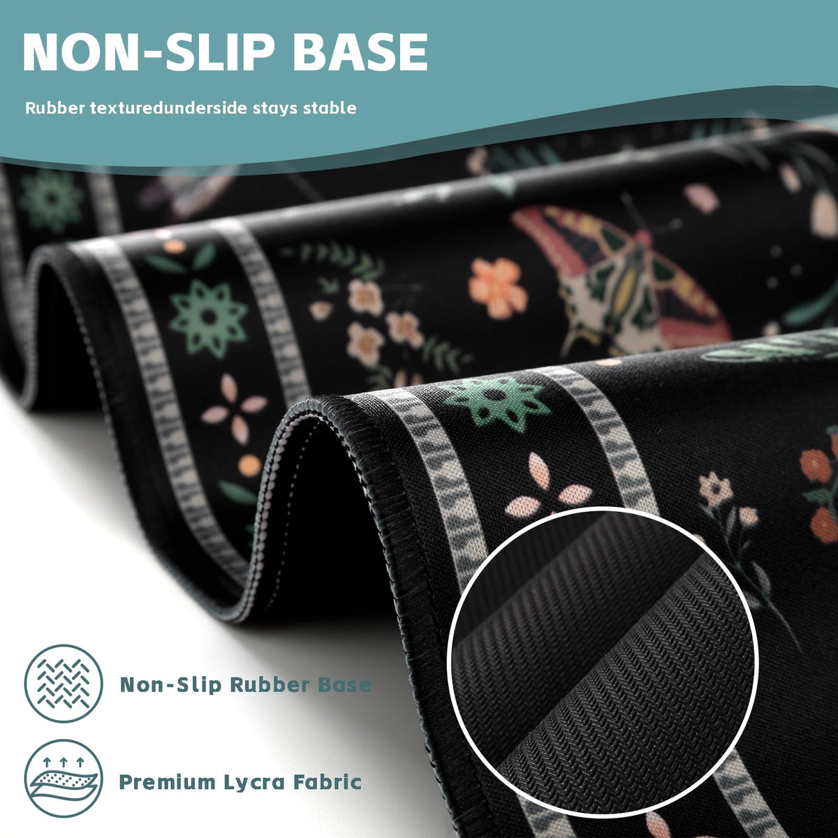 Baziabbo Black Desk Mat,XXL Extended Big Mouse Pad,Gaming Mousepad with Stitched Edge,Non-Slip