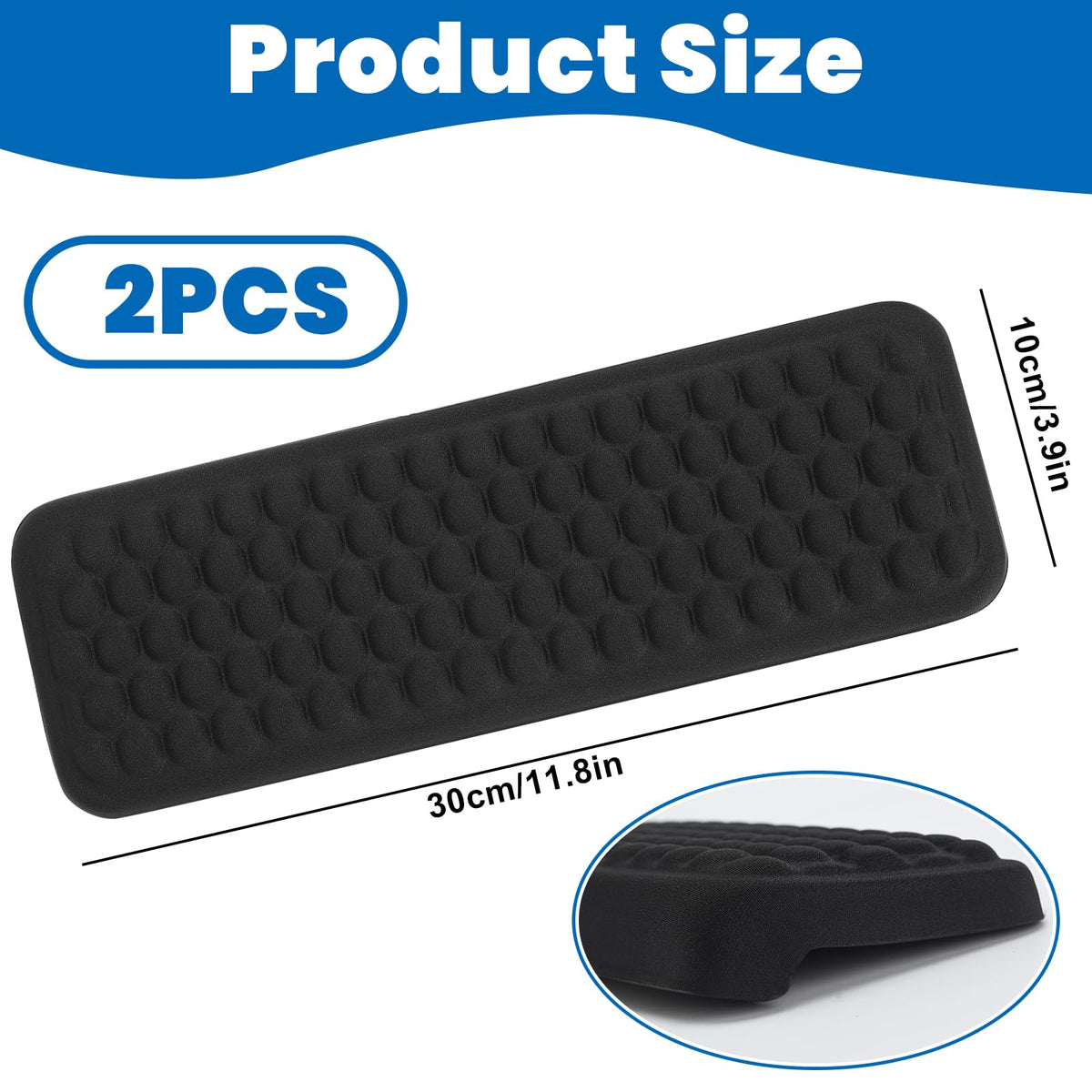 Arm Rest for Desk, L-Shaped Memory Foam Elbow Pads with Non-Slip Base, 2-Piece Ergonomic Desk Edge