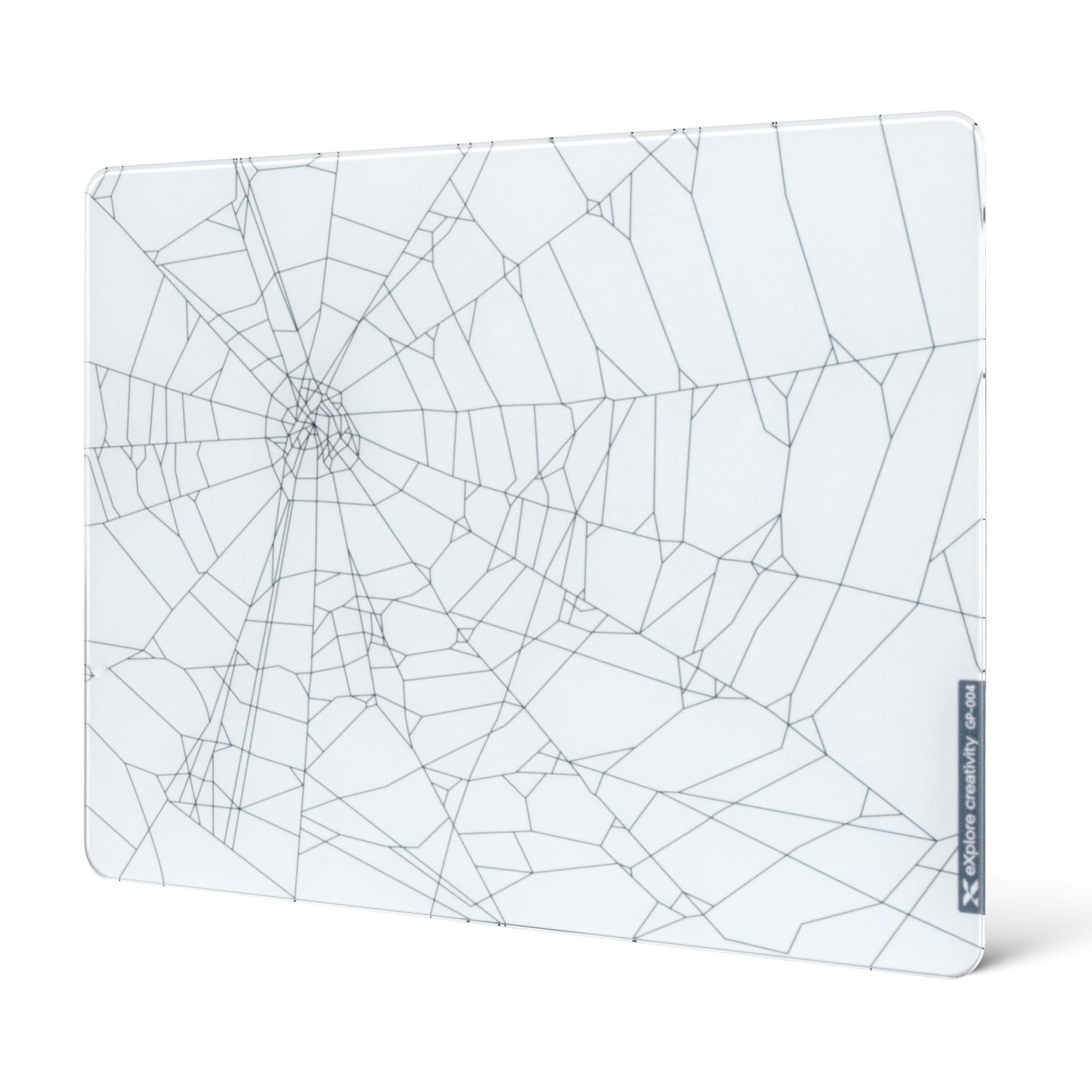 XVX White Spider Webs Glass Gaming Mousepad 4.0,Hard Mousepad for Gaming,Ultra-Smooth Micro-Etched