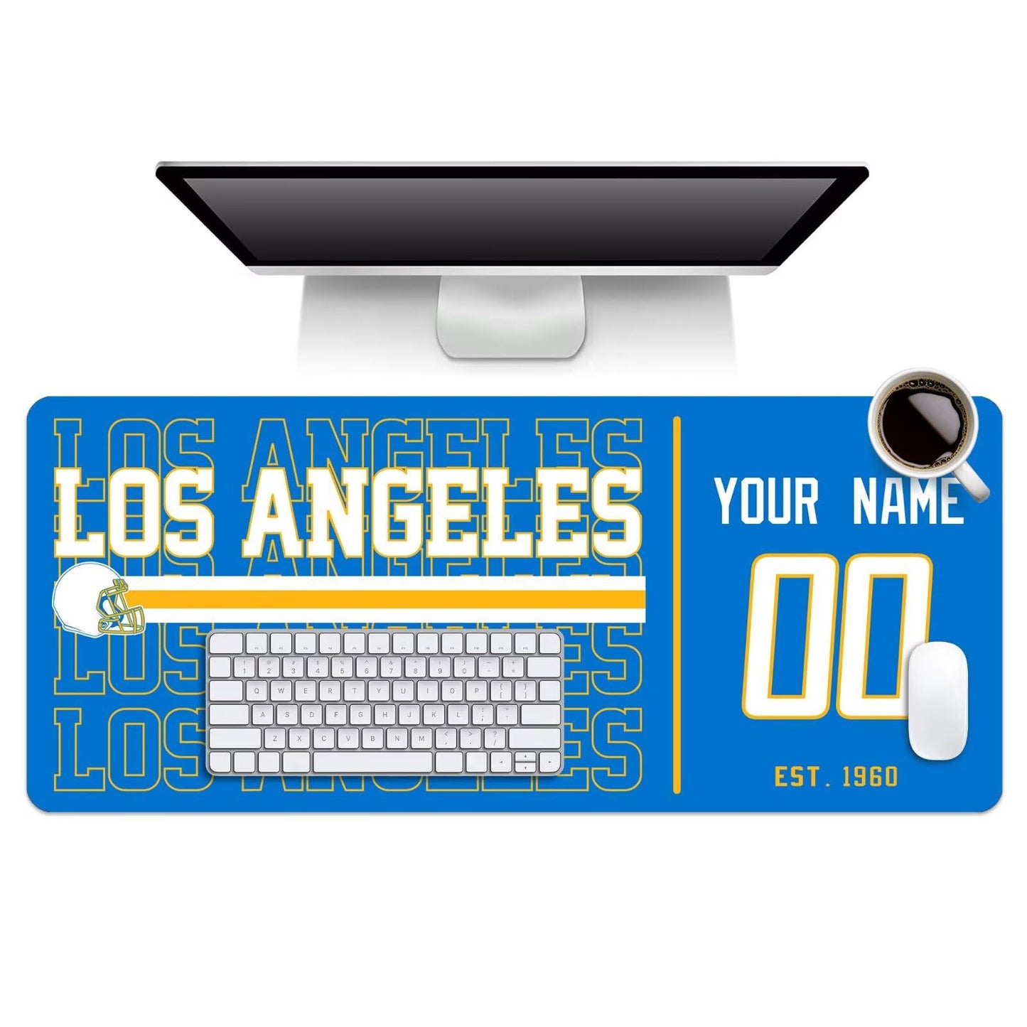 ANTKING Los Angeles Mouse Pad Custom Name and Number Desk Pad for Men Women Youth Gifts