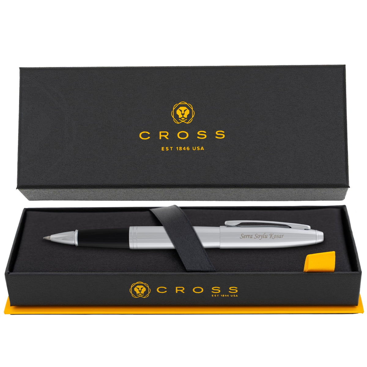 Cross Calais Personalized Capped Rollerball Pen in Chrome Finish