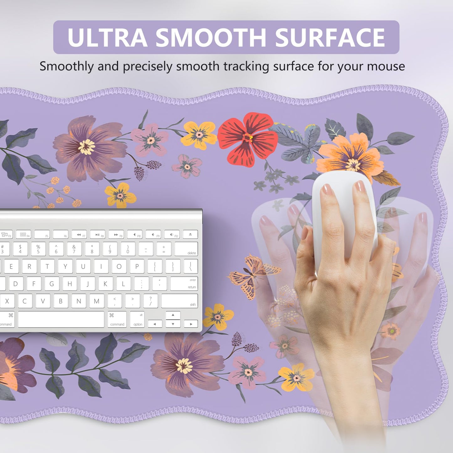 iCasso Purple Keyboard Pad 35.4"x15.7", Computer Mat for Classroom