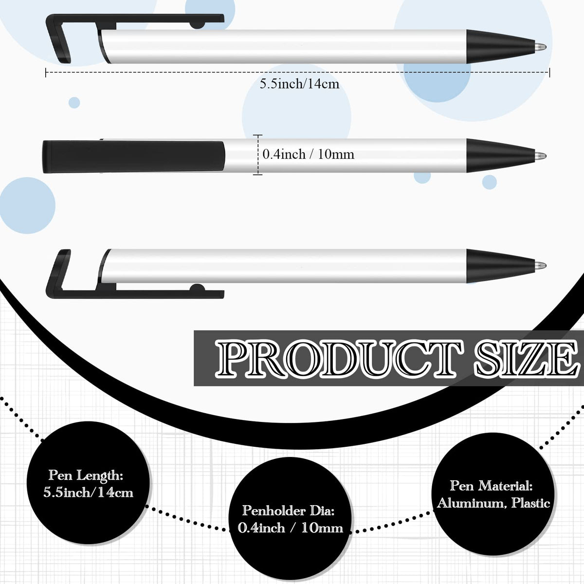Yexiya Sublimation Pens Blank Heat Transfer Pen Sublimation Ballpoint with Shrink Wrap White