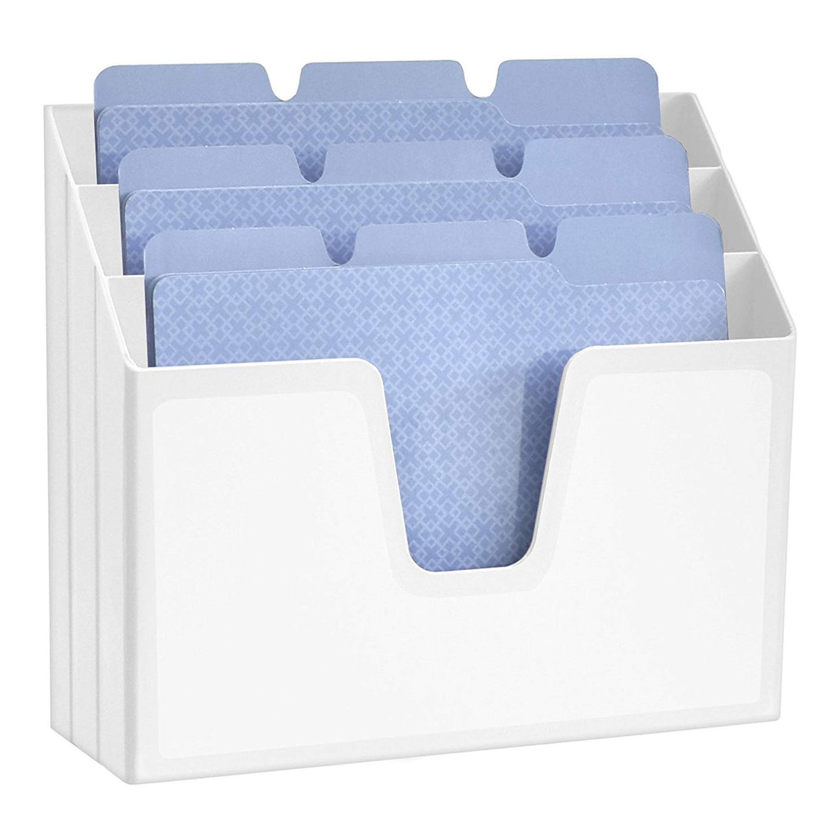 Acrimet Horizontal Triple File Folder Organizer Sorter, Letter Size, White