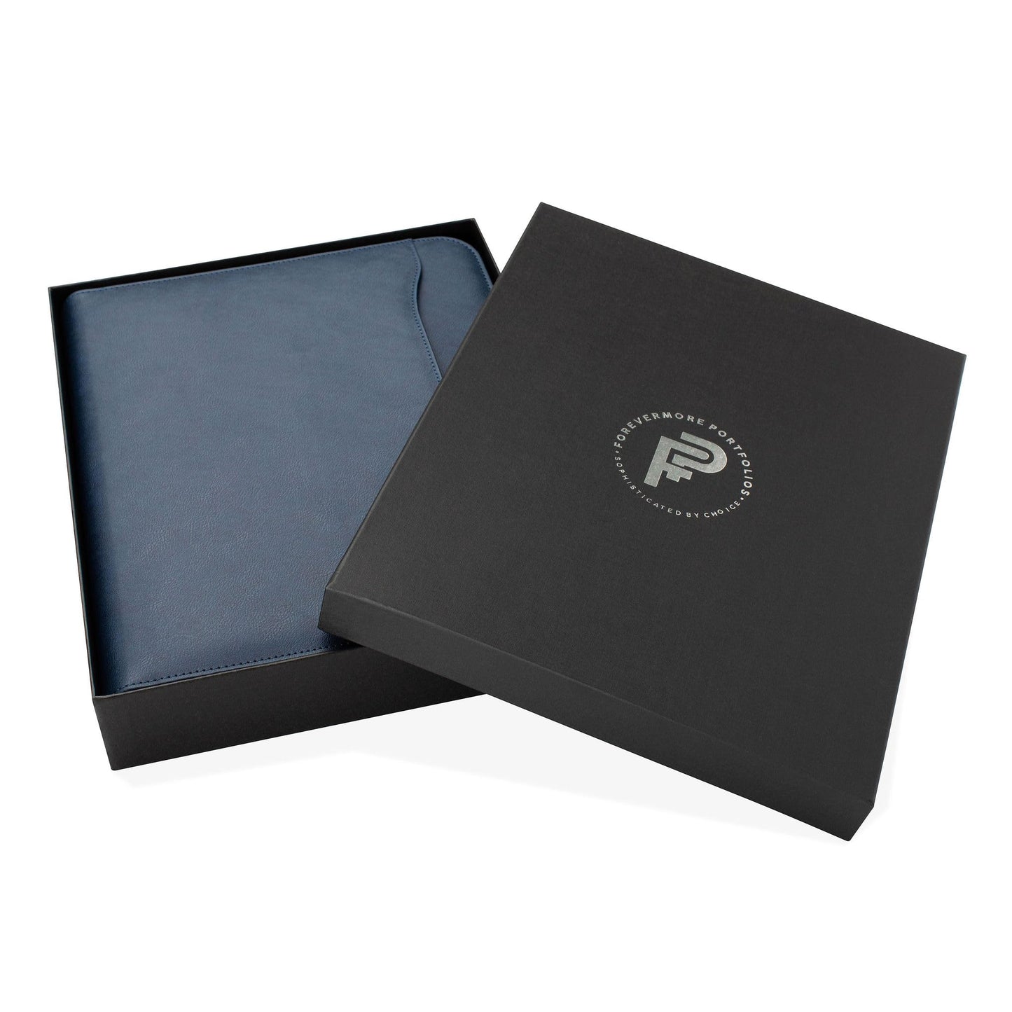 Forevermore Portfolio Binder, 1.5" Permanent 3-Ring, Vegan Leather, Blue