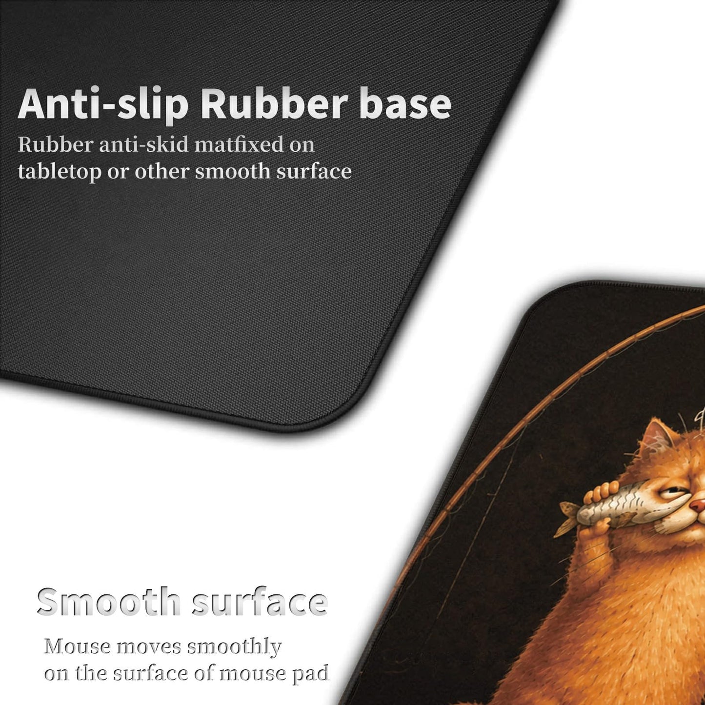 Fishing Cat Crew Large Mouse Pad, 31.5 x 11.8 in Extended Desk Mat