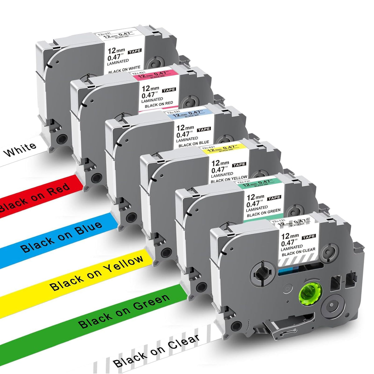 UNOKA Compatible for Brother P Touch PT-D210 PT-D220 TZe Tz Tape Color 12mm