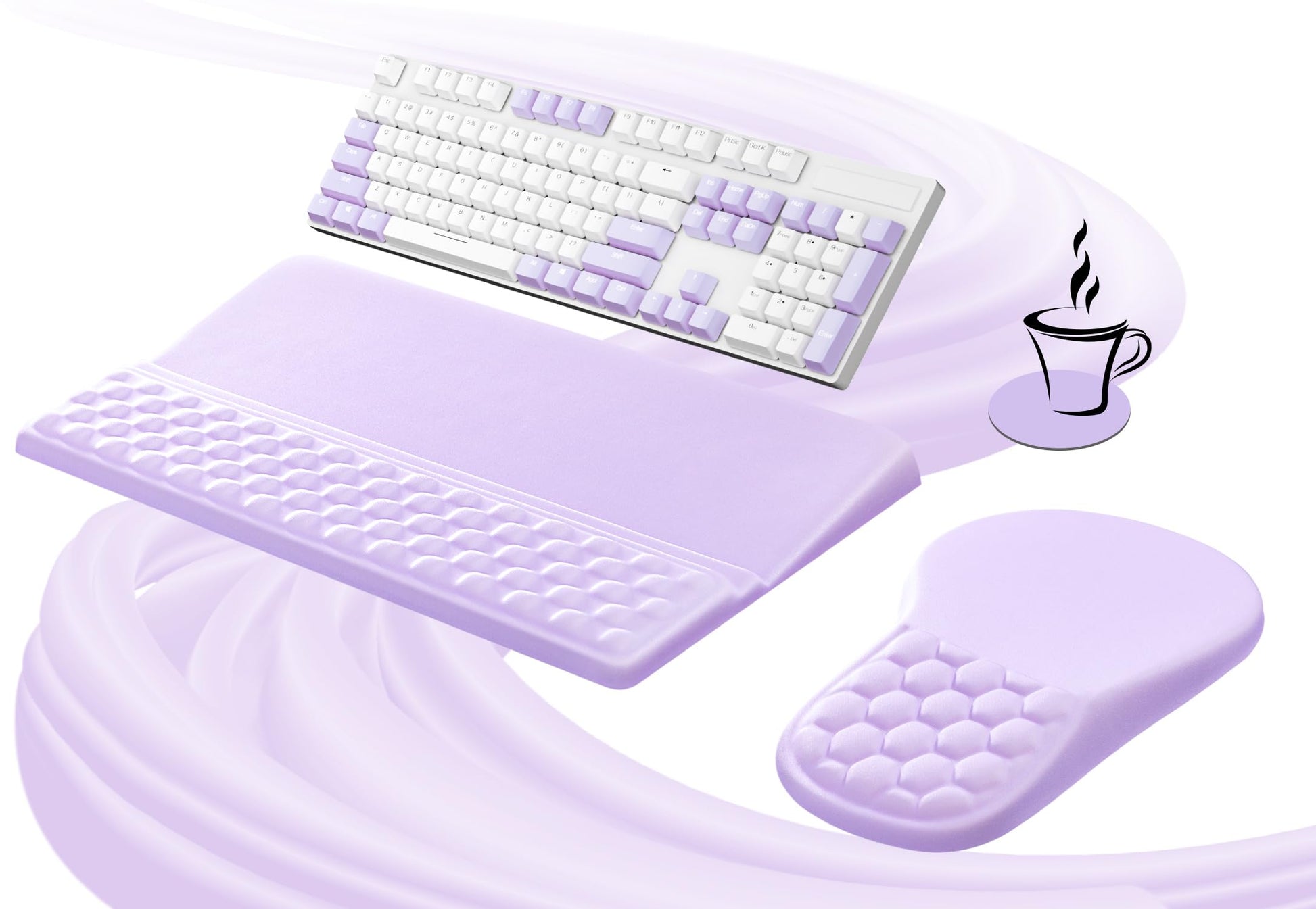 Ospelelf Ergonomic Mouse Pad and Keyboard Stand Wrist Rest Set, Memory Foam Comfort, Pain Relief
