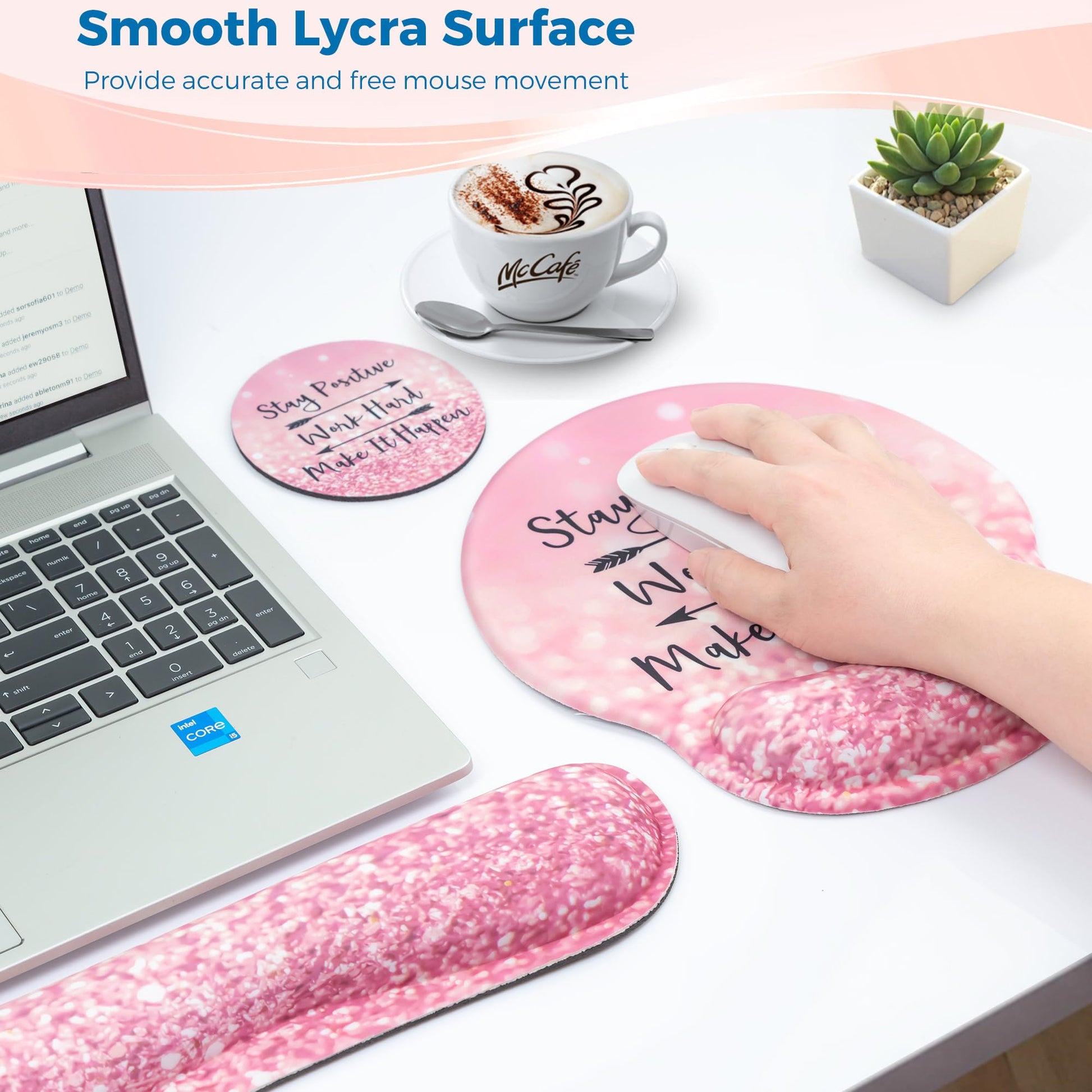 Wiabsi Mouse Pad and Keyboard Wrist Rest Support,Ergonomic Mouse Pad Set