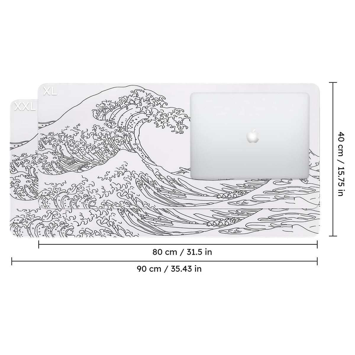 iCasso White Mouse Pad, Extended Gaming Desk Pad 35.4x15.7 in