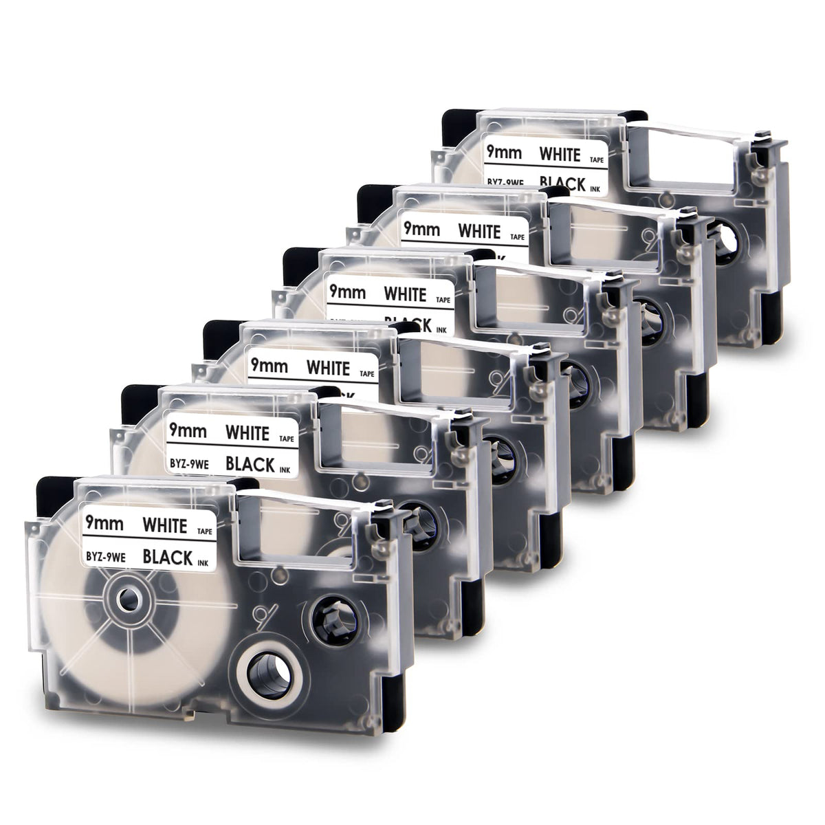 Absonic XR-9WE2S 9mm Label Tape Replace for Casio Xr-9we Label Maker Tape Use with Casio Label