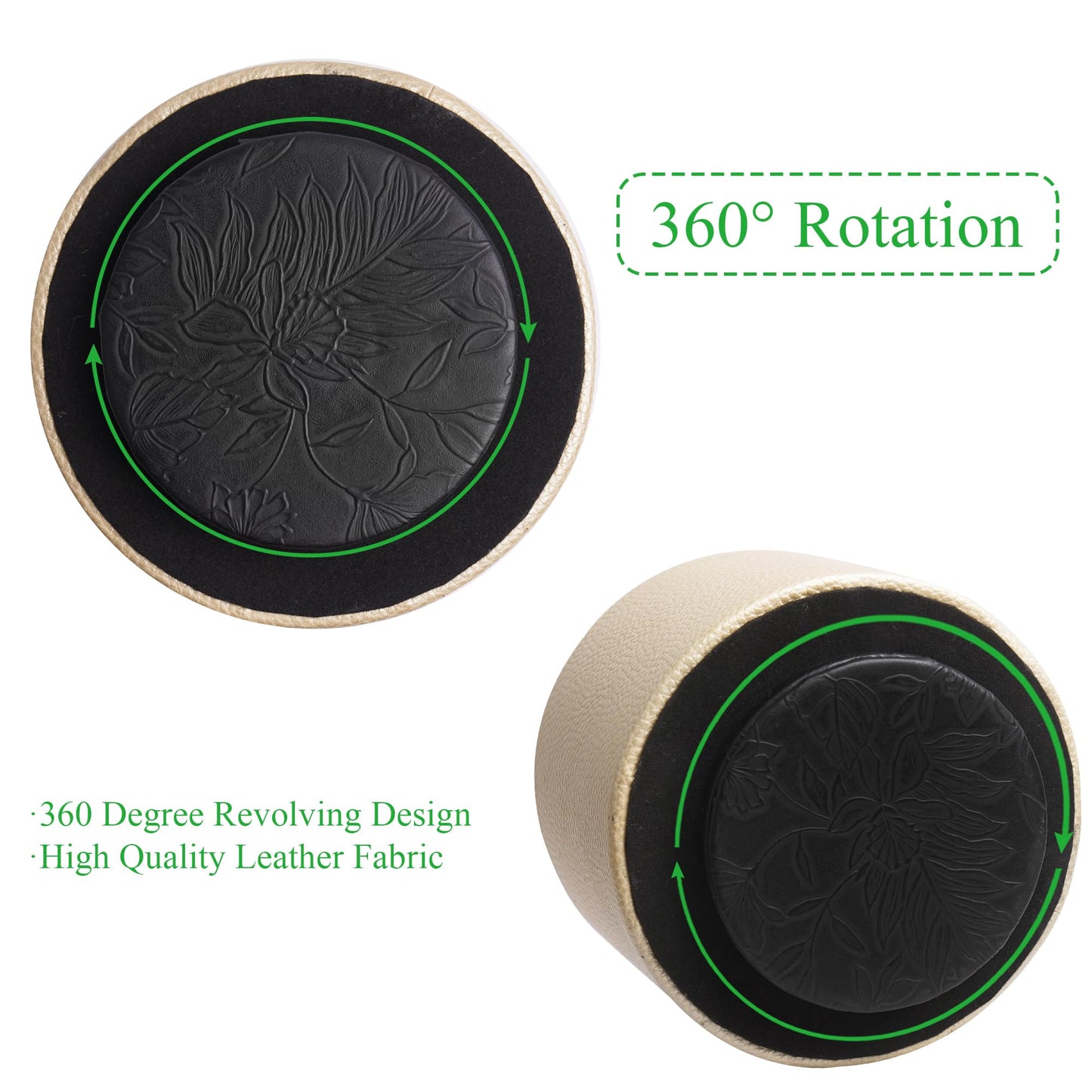 Hennaja Round Leather Art Supply Organizer,Remote Control Holder,360 Degree