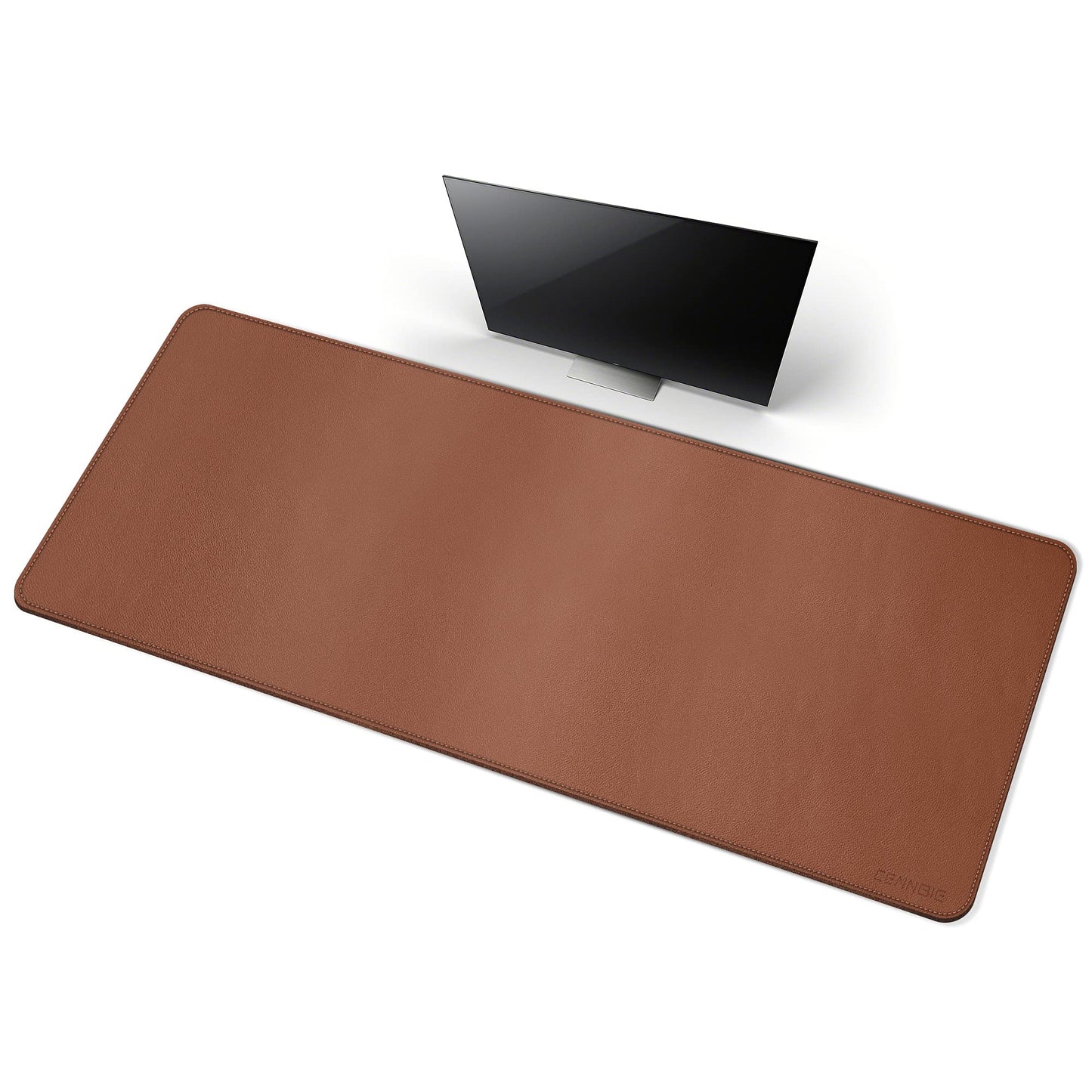 CENNBIE Leather Desk Mat 39.3"x19.6", Office Desk pad (Brown)