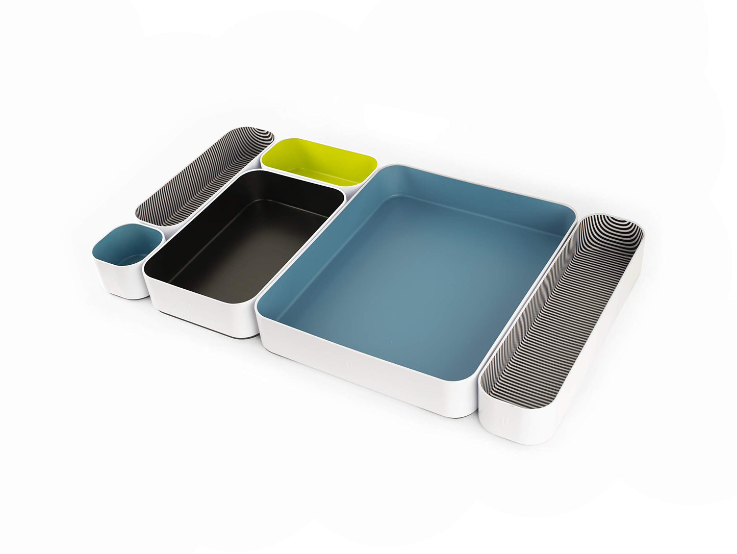 Three by Three Seattle Metal Drawer Organizer Tray Set, 6-Pc, 2" (Assorted)