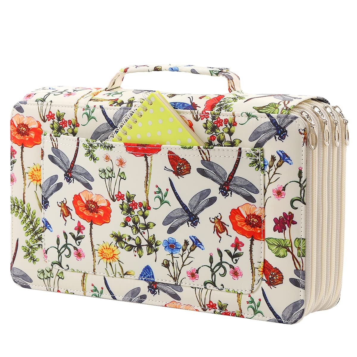 Lbxgap 300 Individual-Slots Pencil Case 4-Layer Zipped Holder w/Handle