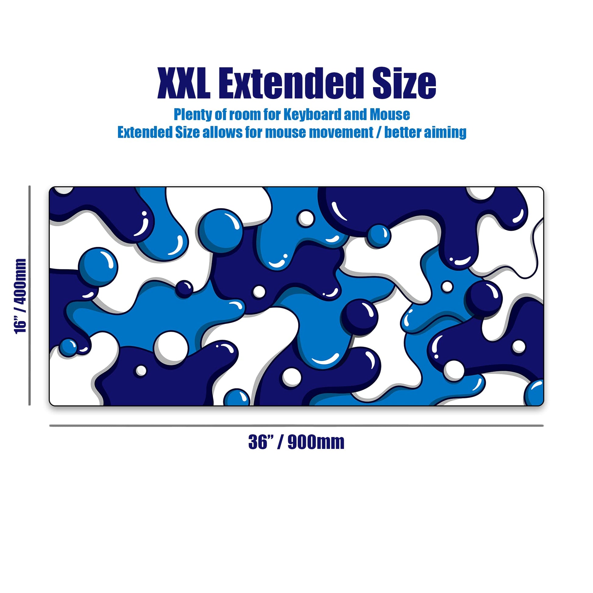 Kraken Gaming Mouse Pad Large Blue XXL Mouse Pad for Gaming - Desk Mat for Keyboard - Thick Artisan