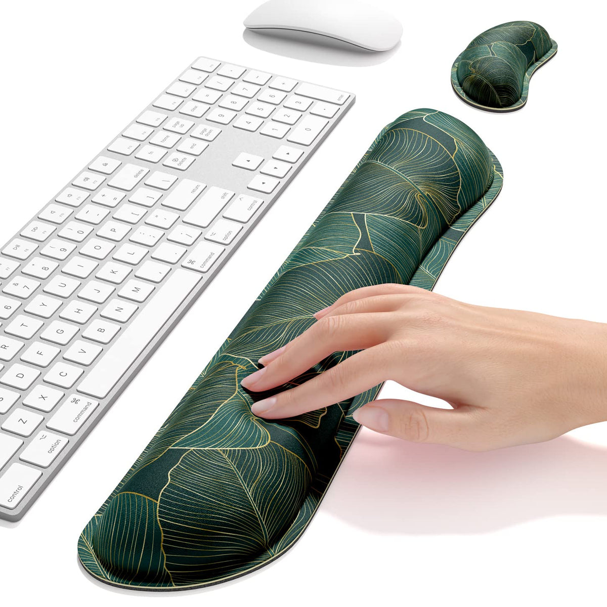 Dapesuom Enlarge Keyboard Wrist Rest, Memory Foam Wrist Cushion for Desk Mats Support, Cute Pain