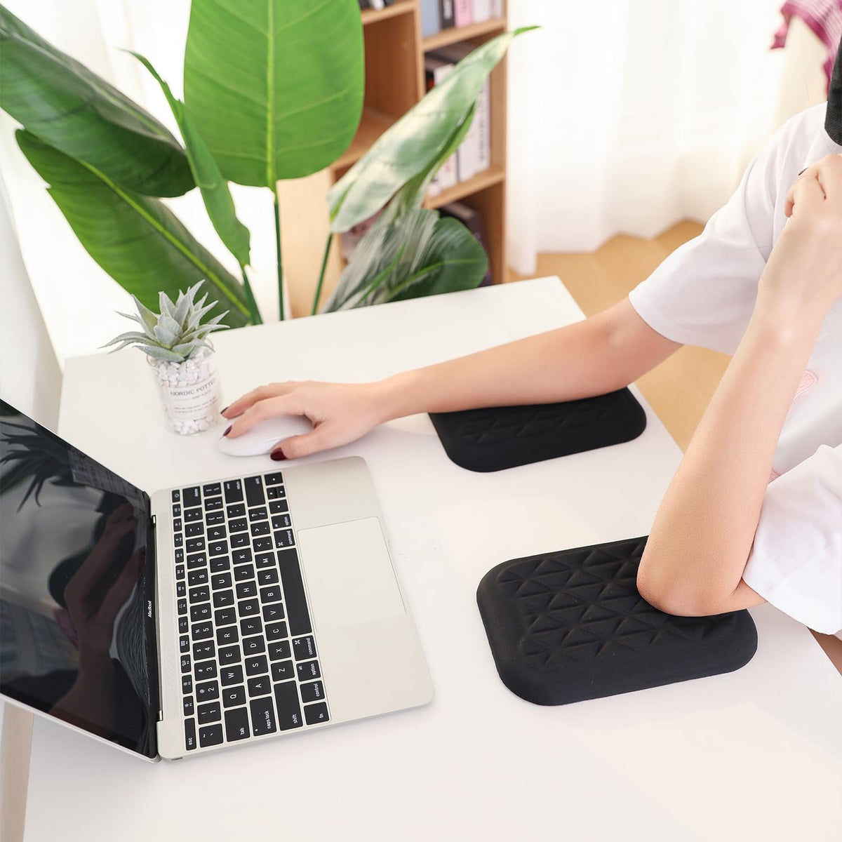 LargeLeaf Ergonomic Wrist & Elbow Rest Pad for Desk with Memory Foam & Non-Slip Base, Relieve Elbow