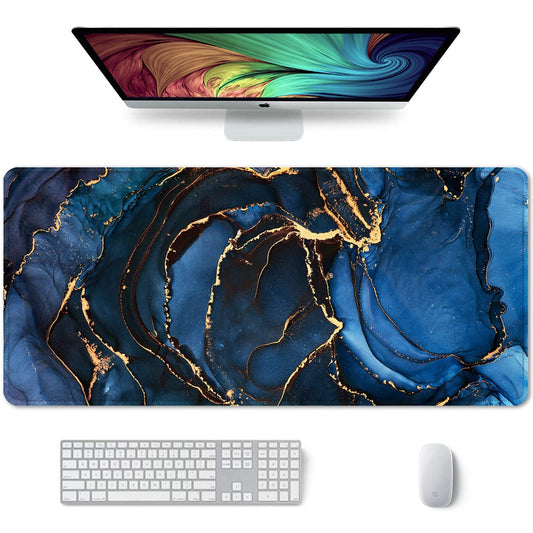 Auhoahsil Large Mouse Pad, XXL Desk Pad, Extened 35" x 15", Non-Slip Rubber Base, Stitched Edges