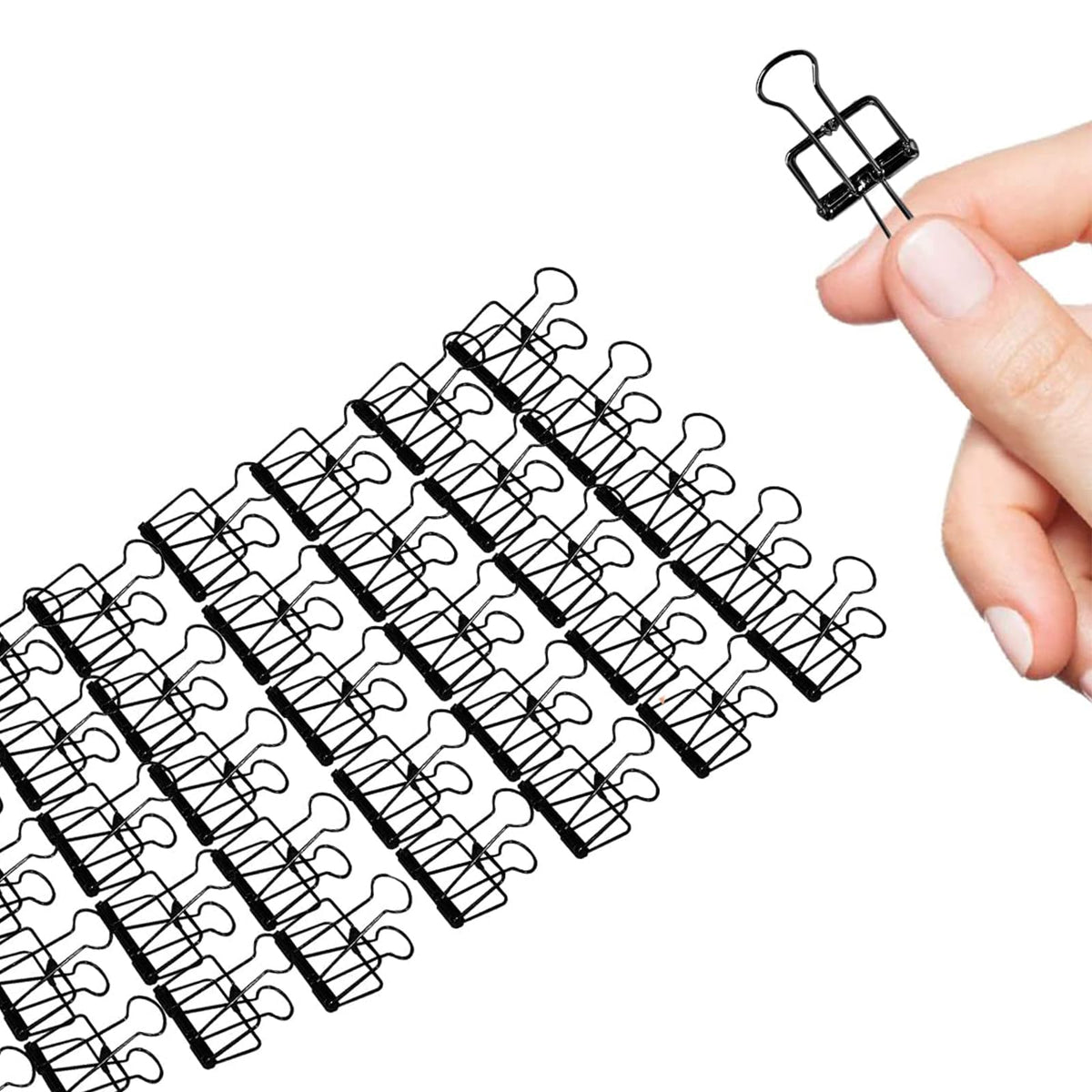 Small Binder Clips, 36 Pack, 3/4 Inch, Standard 19mm, Hollow Out Black, Capacity 0.31 Inch, Fold