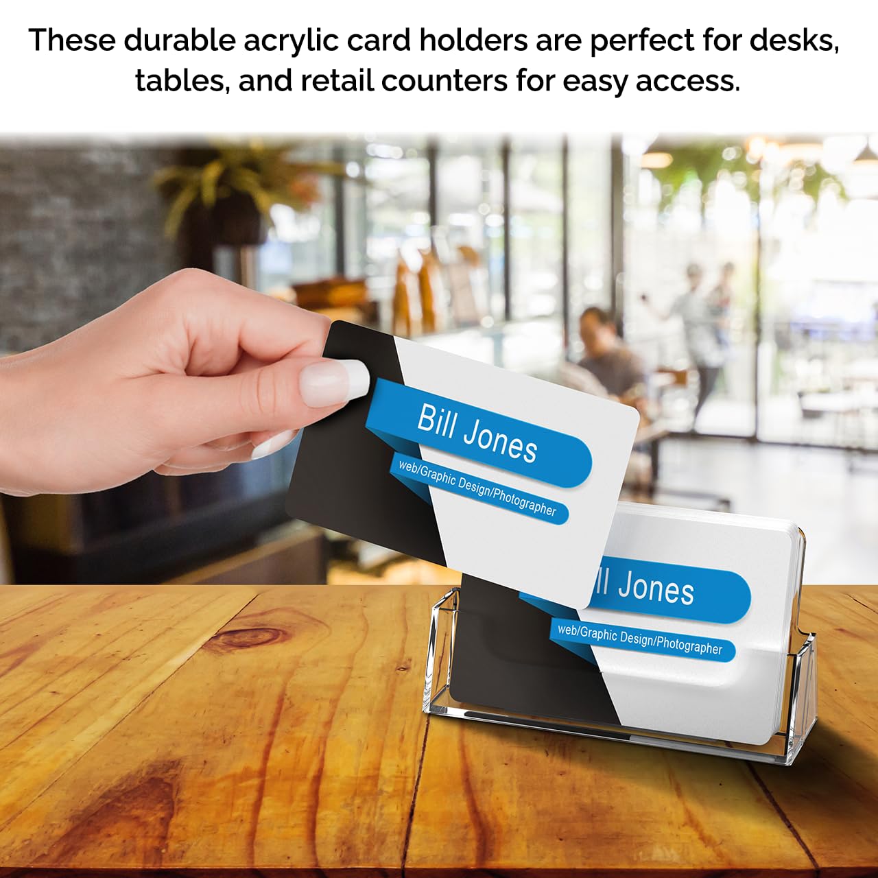 Marketing Holders 2 Pack Business Card Holder Desktop Display for 3.5" x 2" Appointment Reminder