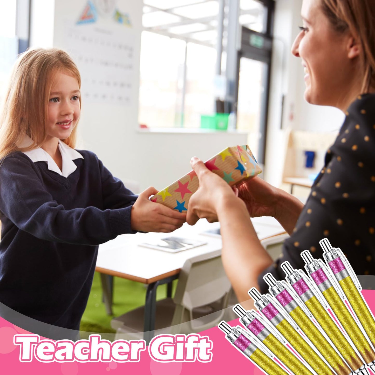 Motipuns 50 Pcs Teachers Pen Bulk Christmas Teacher Appreciation Gifts Bulk