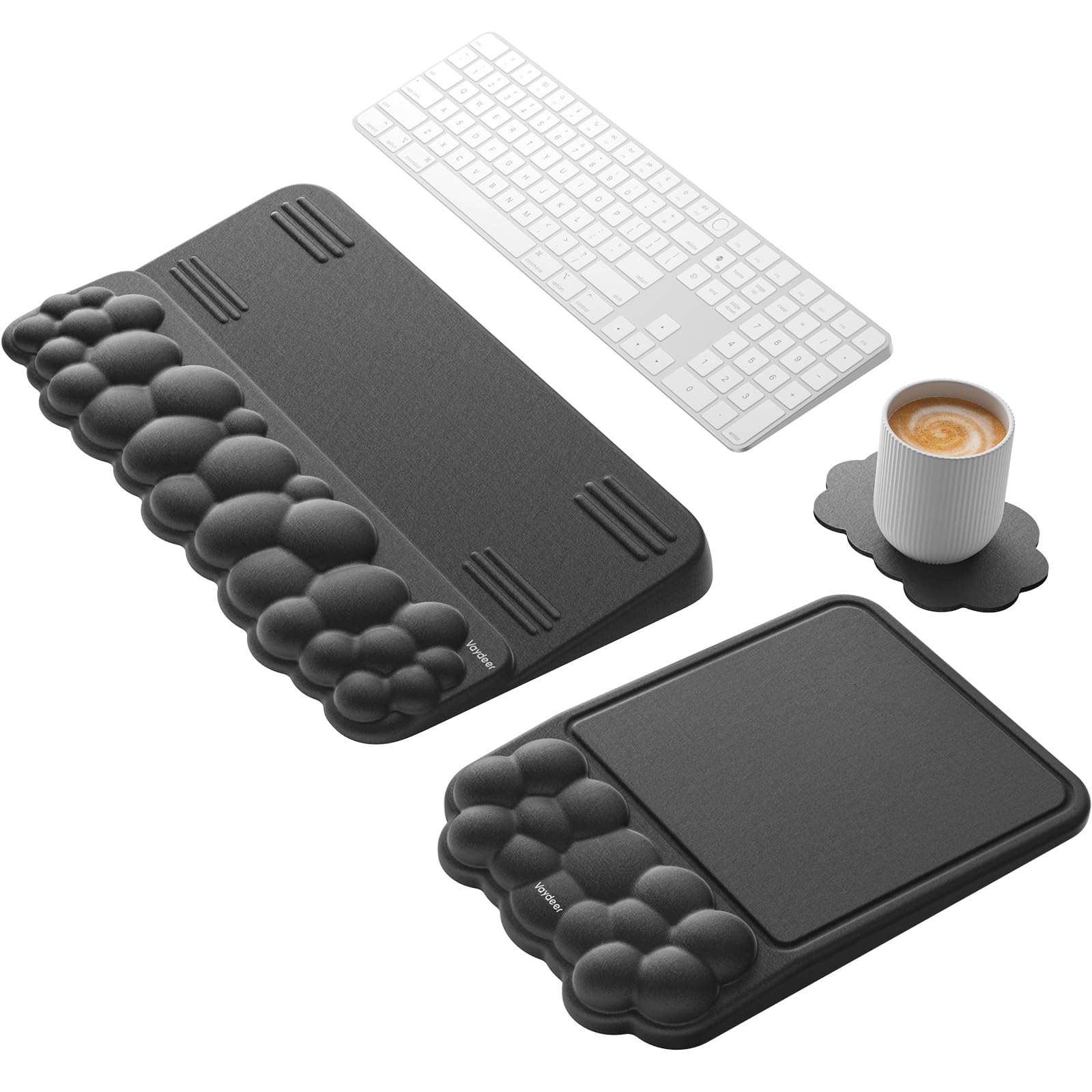 Vaydeer Keyboard Riser and Mouse Pad with Wrist Rest Set, Coaster Included