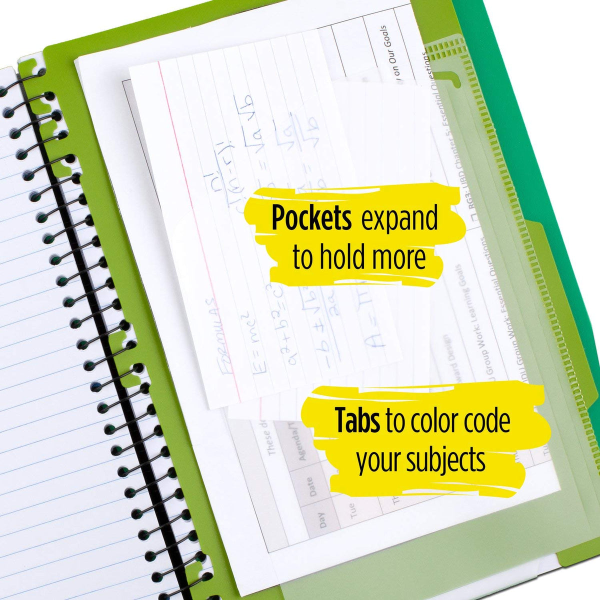 Five Star Advance Spiral Notebook, 2 Subject, College Ruled Paper, 100 Sheets, 9-1/2" x 6", Green
