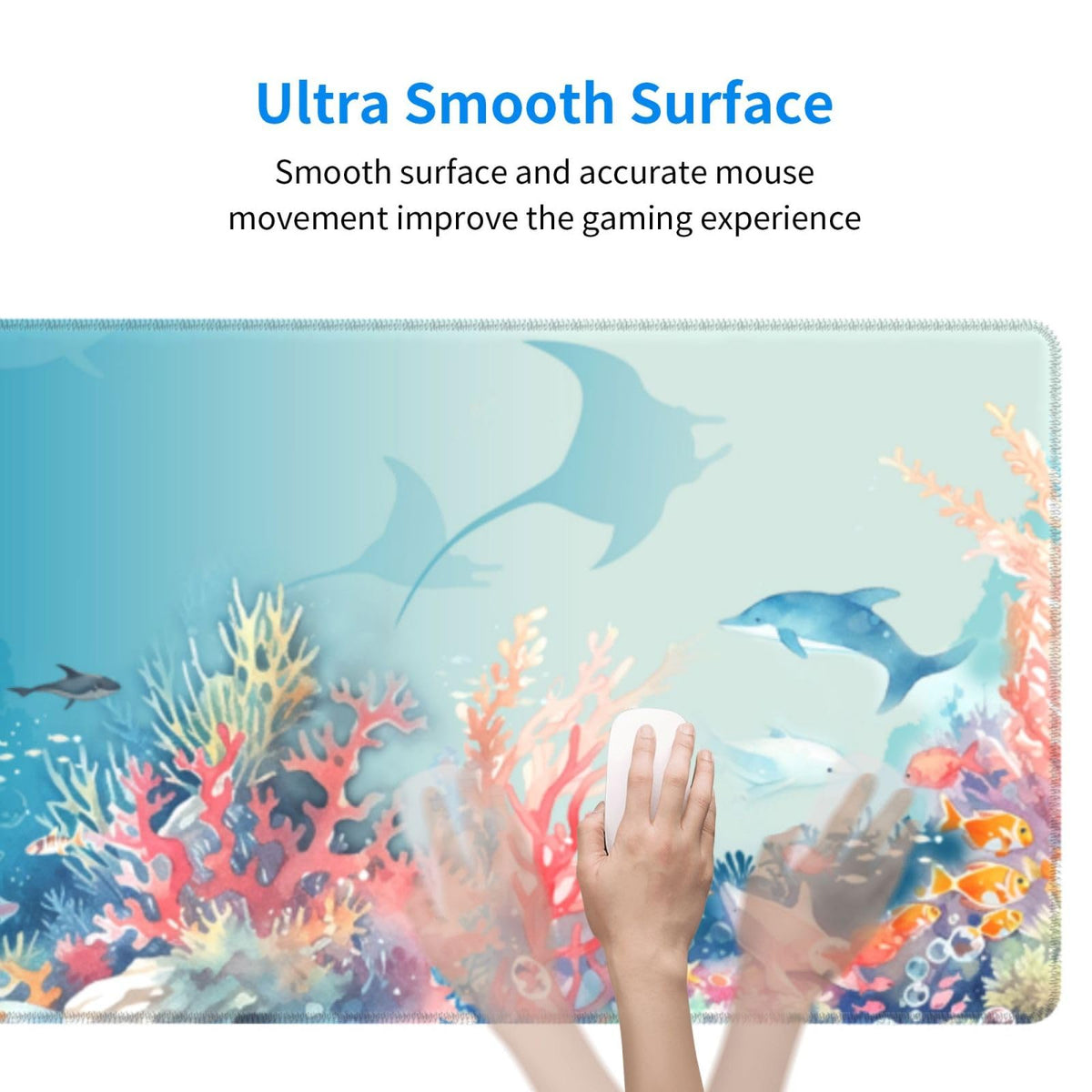 Underwater World Mouse Pad XL Large Mousepad Non Slip Rubber Base Desk Mat for Laptop Computer