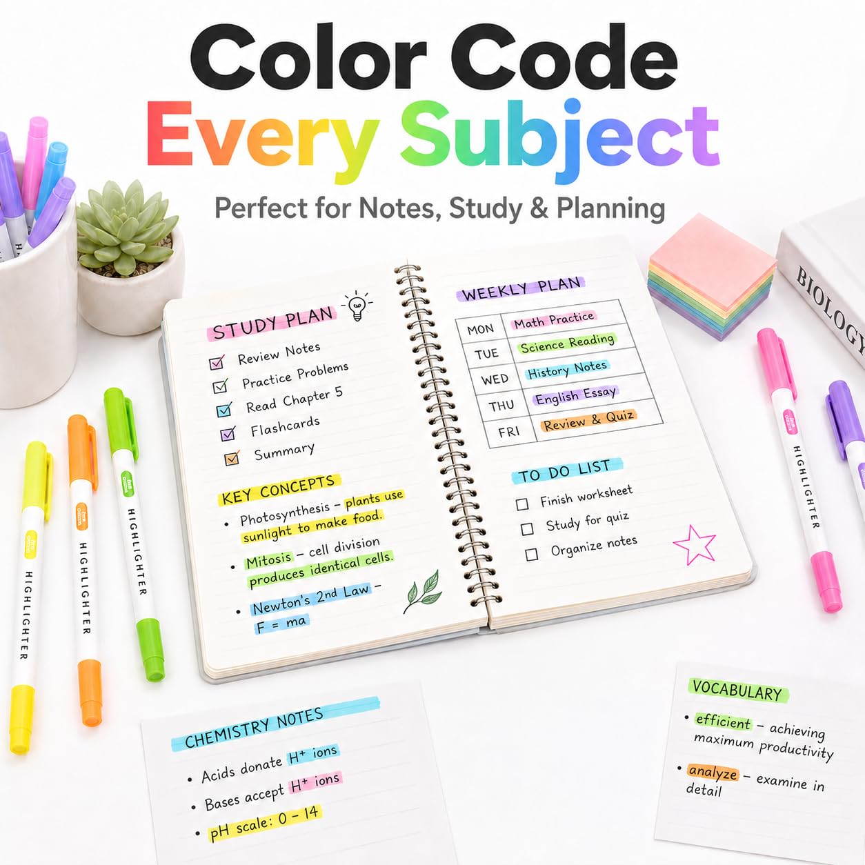 YOOUSOO 25 Pack Pastel Highlighters Assorted Colors No Bleed