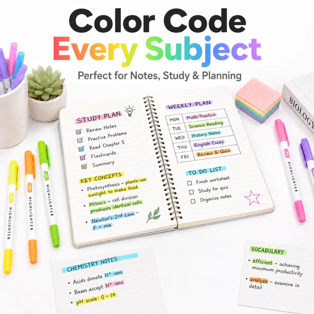 YOOUSOO 25 Pack Pastel Highlighters Assorted Colors No Bleed