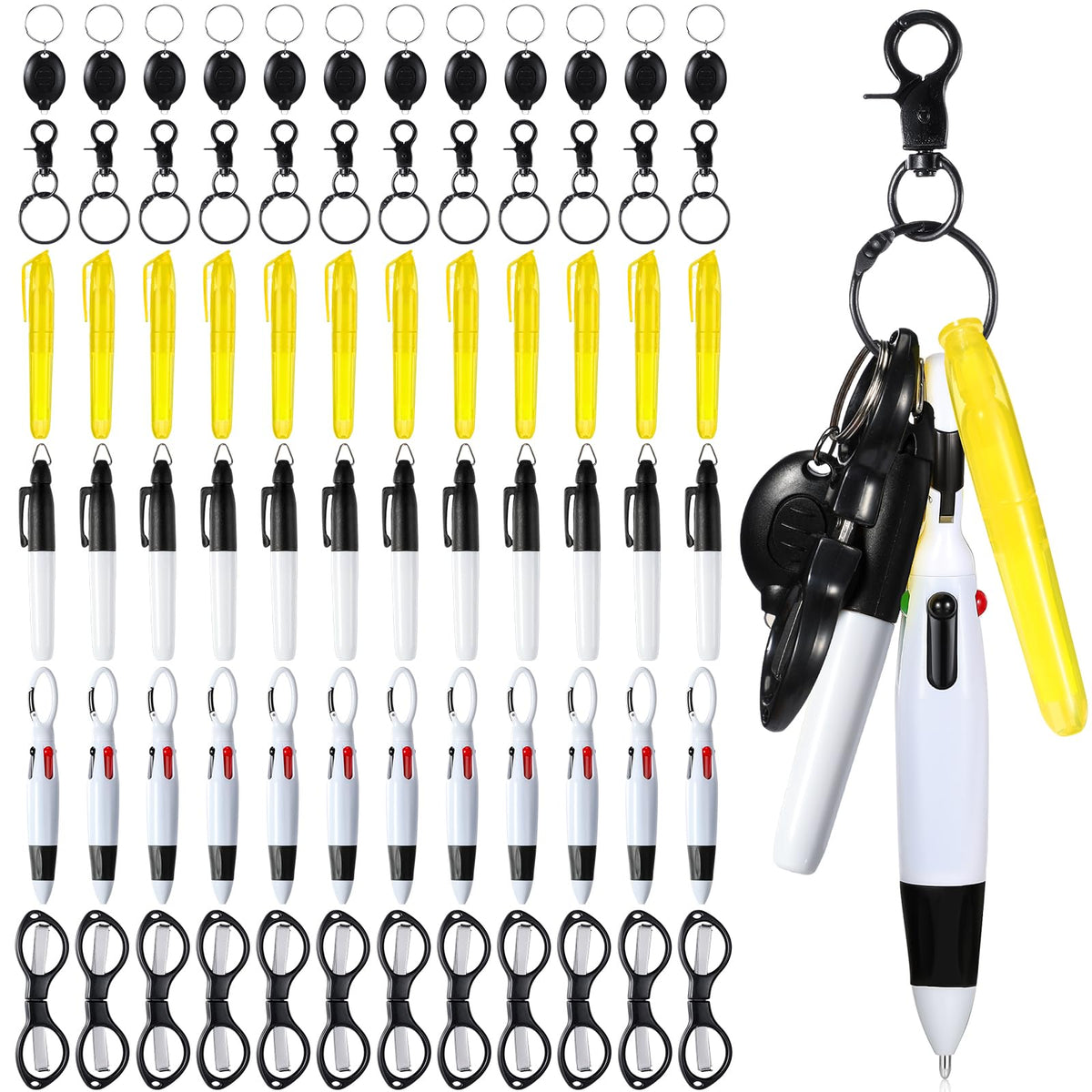Glenmal 72 Pcs Nurse Pen Set for Badge Reel Mini Pens, Simple
