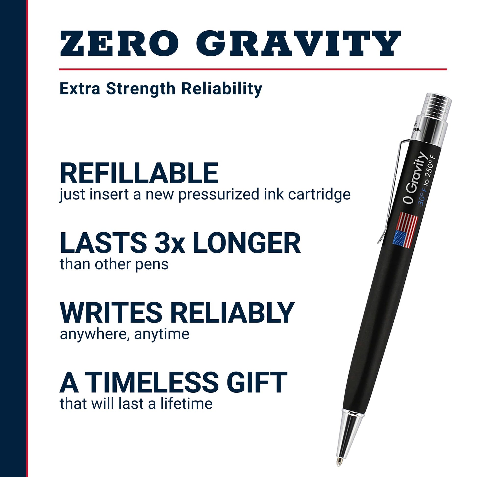 Fisher Space Pen Black Rubber Finish Zero-Gravity Pressurized Ballpoint Pen