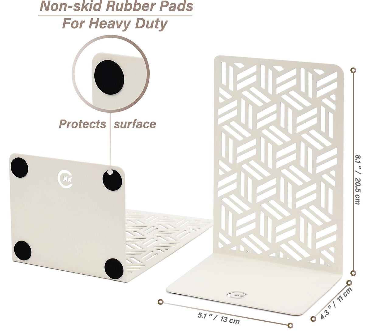 CNK Book Ends Bookends for Decorative Books Holder Bookend Shelves End Hold Heavy Duty Holders