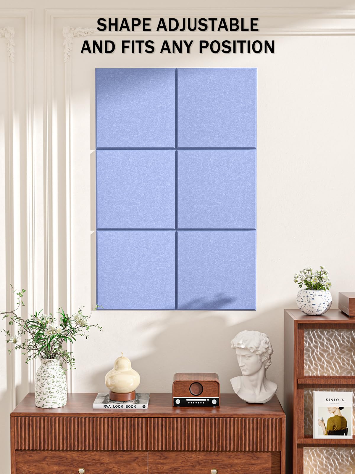 Hsurbtra Large Cork Board for Wall 36 x 24 Inch, 6 Pack Felt Bulletin Notice Board with Pushpins